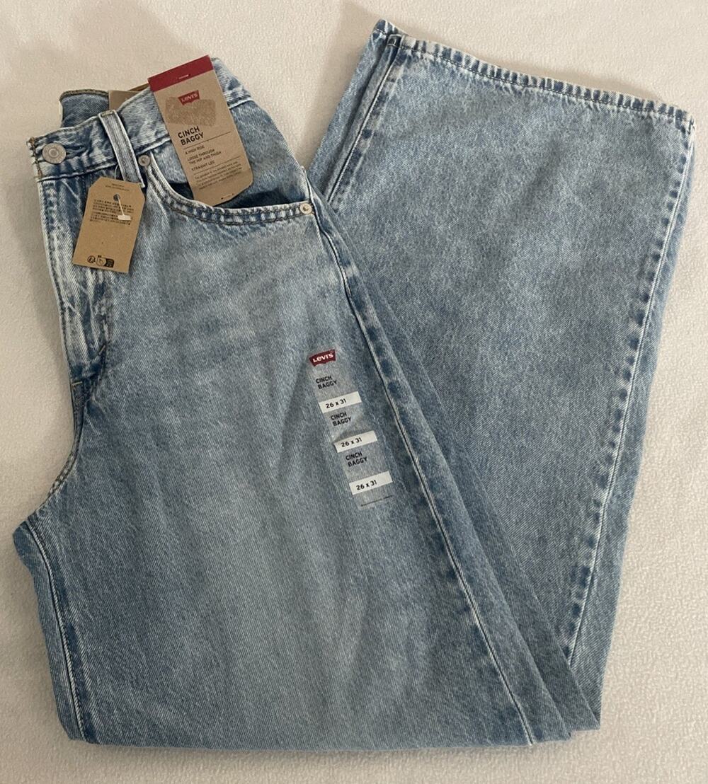 Levi's Cinch Baggy Jeans Women's 26x31 NWT Light Wash High Rise